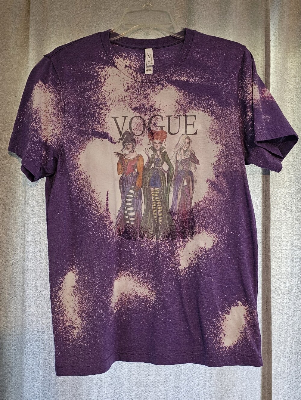 Bella Canvas Purple Bleach 'Vogue' Witch Trio Graphic Tee